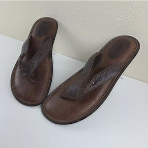 Born W6249 Women Brown Leather Studded Thong Sandal Shoe Size 9 EUR 40.5